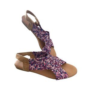 Woven Multicolor Sandals With Slingback Strap 11M